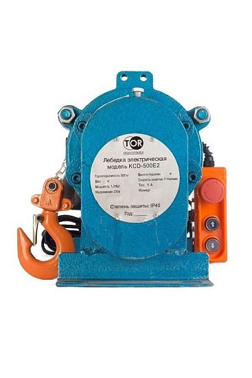 Лебедка TOR ЛЭК-500 E21 (KCD) 500 кг 220 В с канатом 30 м (T)