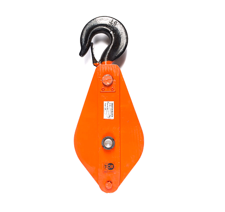 Блок монтажный однорольный с  крюком TOR 32 т с откидной щекой