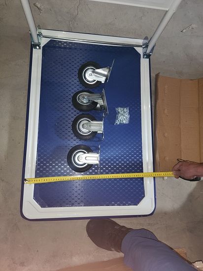 Тележка платформенная 150 кг TOR PH150 (740х480) со складной ручкой (резиновые колеса 100 мм)