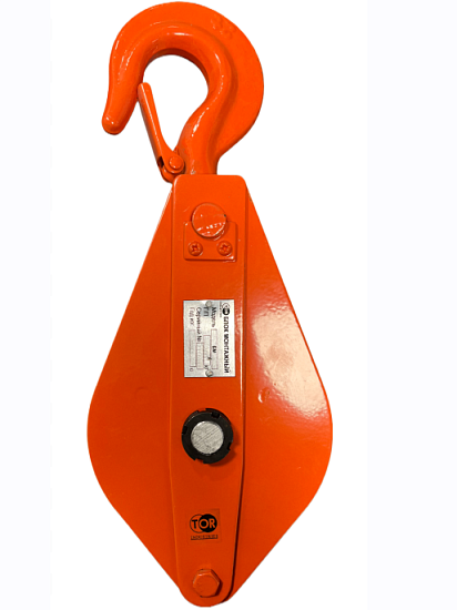 Блок монтажный однорольный с  крюком TOR 2 т с откидной щекой